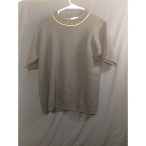 Orvis Sweater Womens Adult Medium Black Wool Blend Outdoors Casual Short Sleeve